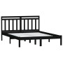 Solid black pine wood bed frame 140x190 cm by vidaXL, Beds and slatted bases - Ref: Foro24-3100573, Price: 160,26 €, Discount: %
