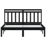 Bettgestell aus massivem schwarzem Kiefernholz, 140 x 190 cm von vidaXL, Betten und Lattenroste - Ref: Foro24-3100573, Preis:...