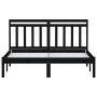 Solid black pine wood bed frame 140x190 cm by vidaXL, Beds and slatted bases - Ref: Foro24-3100573, Price: 160,26 €, Discount: %