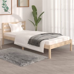 Estructura de cama madera maciza de pino 90x190 cm
