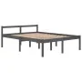 Cama para personas mayores madera maciza pino gris 150x200 cm de vidaXL, Camas y somieres - Ref: Foro24-810621, Precio: 124,5...