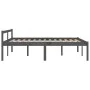 Cama para personas mayores madera maciza pino gris 150x200 cm de vidaXL, Camas y somieres - Ref: Foro24-810621, Precio: 124,5...