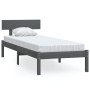 Gray single solid pine wood bed frame 90x190cm by vidaXL, Beds and slatted bases - Ref: Foro24-810114, Price: 98,37 €, Discou...