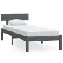 Gray single solid pine wood bed frame 90x190cm by vidaXL, Beds and slatted bases - Ref: Foro24-810114, Price: 79,93 €, Discou...
