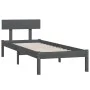 Gray single solid pine wood bed frame 90x190cm by vidaXL, Beds and slatted bases - Ref: Foro24-810114, Price: 79,93 €, Discou...