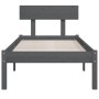 Gray single solid pine wood bed frame 90x190cm by vidaXL, Beds and slatted bases - Ref: Foro24-810114, Price: 98,37 €, Discou...