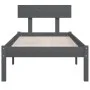 Gray single solid pine wood bed frame 90x190cm by vidaXL, Beds and slatted bases - Ref: Foro24-810114, Price: 79,93 €, Discou...