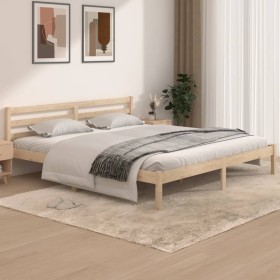 Estructura de cama madera maciza de pino 180x200 cm de vidaXL, Camas y somieres - Ref: Foro24-810445, Precio: 115,80 €, Descu...