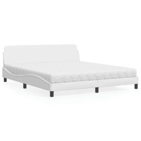 Cama con colchón cuero sintético blanco 180x200 cm en Camas y somieres | Comprar online en Foro24
