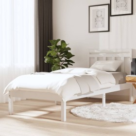 Solid white pine wood bed frame 90x200 cm by vidaXL, Beds and slatted bases - Ref: Foro24-3100575, Price: 101,36 €, Discount: %
