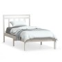 Estructura de cama madera maciza de pino blanco 90x200 cm de vidaXL, Camas y somieres - Ref: Foro24-3100575, Precio: 97,08 €,...