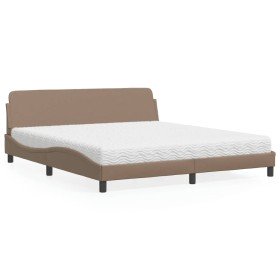 Cama con colchón cuero sintético capuchino 180x200 cm en Camas y somieres | Comprar online en Foro24