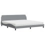Cama con colchón tela gris claro 200x200 cm