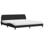 Cama con colchón tela negro 200x200 cm