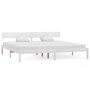 Massives Bettgestell aus weißem Kiefernholz, 200 x 200 cm von vidaXL, Betten und Lattenroste - Ref: Foro24-810168, Preis: 116...