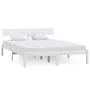 Small double bed frame white solid wood 120x190cm by vidaXL, Beds and slatted bases - Ref: Foro24-810118, Price: 103,93 €, Di...