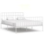 Bed frame with white metal slatted base 200x200 cm by vidaXL, Beds and slatted bases - Ref: Foro24-284607, Price: 108,88 €, D...