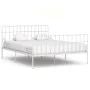Bed frame with white metal slatted base 200x200 cm by vidaXL, Beds and slatted bases - Ref: Foro24-284607, Price: 106,84 €, D...