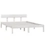 Small double bed frame white solid wood 120x190cm by vidaXL, Beds and slatted bases - Ref: Foro24-810118, Price: 103,93 €, Di...