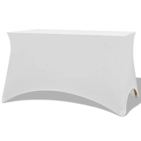 Funda elástica para mesa 2 uds 120x60,5x74 blanco Funda elástica para mesa 2 uds 120x60,5x74 blanco