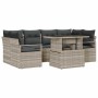 Conjunto de sofá de jardín 7 pcs Gris claro 100 x 55 x 73 cm