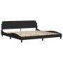 Cama con colchón terciopelo negro 200x200 cm