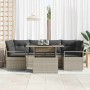 Conjunto de sofá de jardín 7 pcs Gris claro 100 x 55 x 73 cm