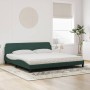 Cama con colchón terciopelo verde oscuro 200x200 cm