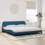 Cama con colchón terciopelo azul oscuro 200x200 cm