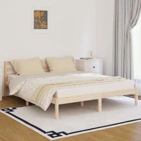 Solid pine wood bed frame 160x200 cm by vidaXL, Beds and slatted bases - Ref: Foro24-810440, Price: 100,95 €, Discount: %