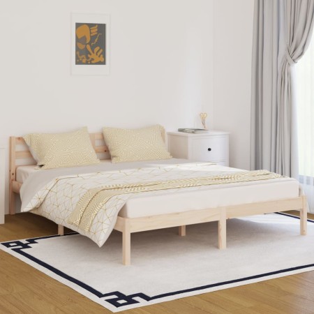 Solid pine wood bed frame 160x200 cm by vidaXL, Beds and slatted bases - Ref: Foro24-810440, Price: 102,33 €, Discount: %