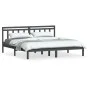 Solid gray pine wood bed frame 200x200 cm by vidaXL, Beds and slatted bases - Ref: Foro24-3100611, Price: 153,21 €, Discount: %