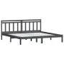 Solid gray pine wood bed frame 200x200 cm by vidaXL, Beds and slatted bases - Ref: Foro24-3100611, Price: 153,21 €, Discount: %