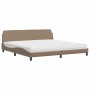 Cama con colchón cuero sintético capuchino 200x200 cm