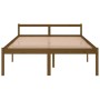 Cama personas mayores madera maciza pino marrón miel 150x200 cm de vidaXL, Camas y somieres - Ref: Foro24-810622, Precio: 120...