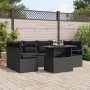 Conjunto de sofá de jardín Manual 7 pcs Negro 100 x 55 x 73 cm