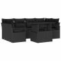 Conjunto de sofá de jardín Manual 7 pcs Negro 100 x 55 x 73 cm
