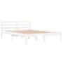 Estructura de cama madera maciza de pino blanco 140x200 cm de vidaXL, Camas y somieres - Ref: Foro24-810431, Precio: 82,36 €,...