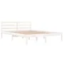 Solid white pine wood bed frame 140x200 cm by vidaXL, Beds and slatted bases - Ref: Foro24-810431, Price: 93,94 €, Discount: %