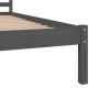 Estructura de cama madera maciza de pino gris 135x190 cm