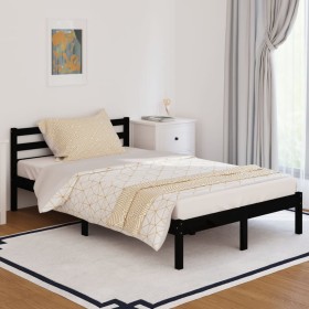 Sofá cama madera maciza de pino negro 120x200 cm