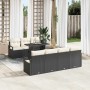 Conjunto de sofá de jardín 8 pcs Negro y crema 100 x 55 x 73 cm