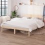 Estructura de cama madera maciza de pino 150x200 cm de vidaXL, Camas y somieres - Ref: Foro24-810152, Precio: 120,02 €, Descu...