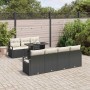 Conjunto de sofá de jardín 8 pcs Negro y crema 100 x 55 x 73 cm
