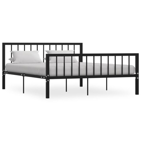 Estructura de cama de metal negro 160x200 cm de vidaXL, Camas y somieres - Ref: Foro24-284572, Precio: 142,39 €, Descuento: %