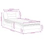 Cama con colchón tela color crema 90x190 cm