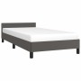 Bettgestell mit Kopfteil aus grauem Kunstleder 90x200 cm von vidaXL, Betten und Lattenroste - Ref: Foro24-347481, Preis: 119,...