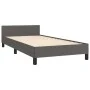 Bed frame with headboard gray synthetic leather 90x200 cm by vidaXL, Beds and slatted bases - Ref: Foro24-347481, Price: 112,...