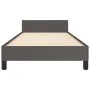 Bed frame with headboard gray synthetic leather 90x200 cm by vidaXL, Beds and slatted bases - Ref: Foro24-347481, Price: 112,...