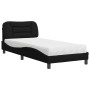 Cama con colchón tela negro 90x200 cm